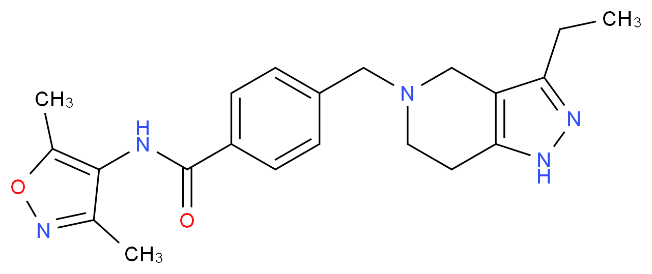 N-(3,5-dimethylisoxazol-4-yl)-4-[(3-ethyl-1,4,6,7-tetrahydro-5H-pyrazolo[4,3-c]pyridin-5-yl)methyl]benzamide_Molecular_structure_CAS_)