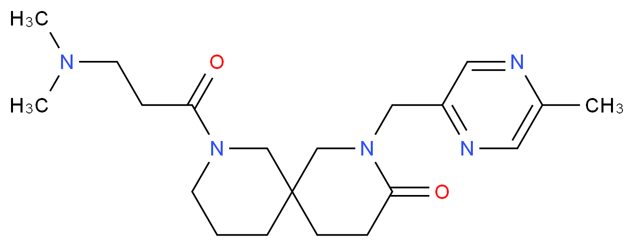 8-(N,N-dimethyl-beta-alanyl)-2-[(5-methyl-2-pyrazinyl)methyl]-2,8-diazaspiro[5.5]undecan-3-one_Molecular_structure_CAS_)