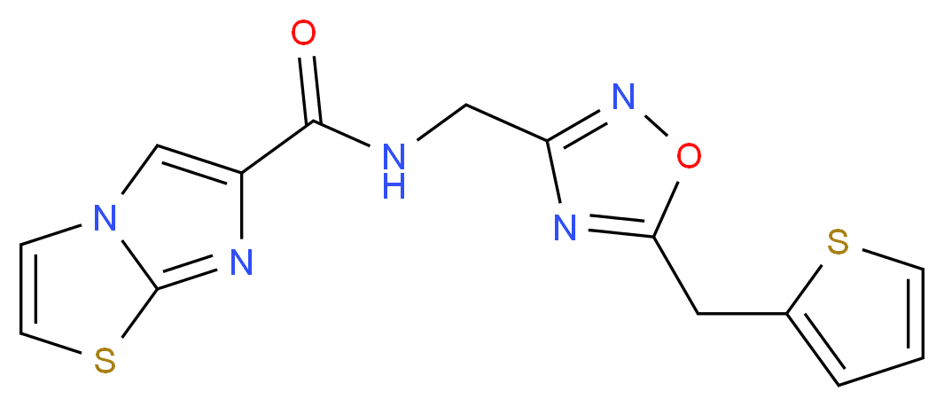 N-{[5-(2-thienylmethyl)-1,2,4-oxadiazol-3-yl]methyl}imidazo[2,1-b][1,3]thiazole-6-carboxamide_Molecular_structure_CAS_)