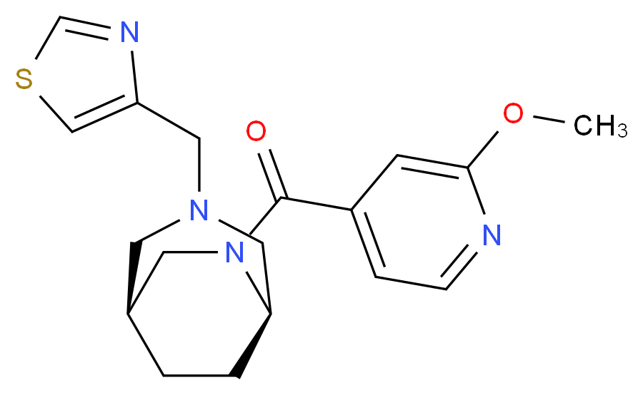 (1S*,5R*)-6-(2-methoxyisonicotinoyl)-3-(1,3-thiazol-4-ylmethyl)-3,6-diazabicyclo[3.2.2]nonane_Molecular_structure_CAS_)
