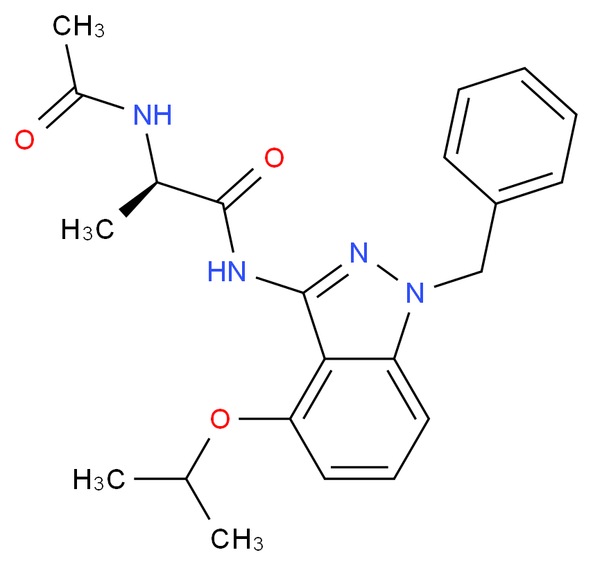 N~2~-acetyl-N~1~-(1-benzyl-4-isopropoxy-1H-indazol-3-yl)-D-alaninamide_Molecular_structure_CAS_)