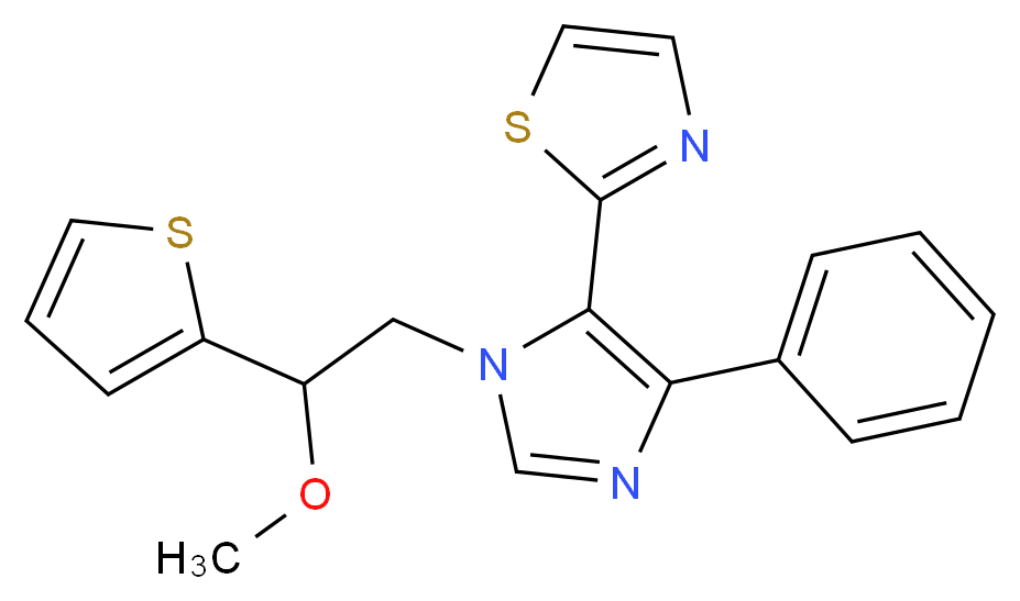 2-{1-[2-methoxy-2-(2-thienyl)ethyl]-4-phenyl-1H-imidazol-5-yl}-1,3-thiazole_Molecular_structure_CAS_)
