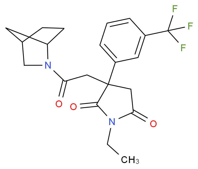 3-[2-(2-azabicyclo[2.2.1]hept-2-yl)-2-oxoethyl]-1-ethyl-3-[3-(trifluoromethyl)phenyl]-2,5-pyrrolidinedione_Molecular_structure_CAS_)