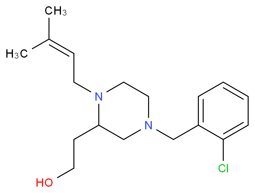 2-[4-(2-chlorobenzyl)-1-(3-methyl-2-buten-1-yl)-2-piperazinyl]ethanol_Molecular_structure_CAS_)