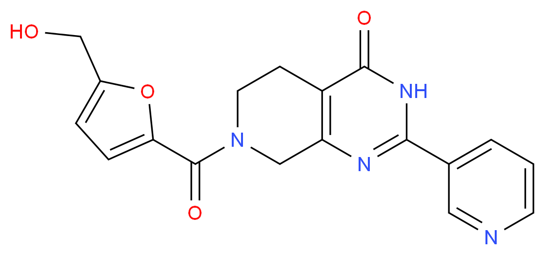 7-[5-(hydroxymethyl)-2-furoyl]-2-pyridin-3-yl-5,6,7,8-tetrahydropyrido[3,4-d]pyrimidin-4(3H)-one_Molecular_structure_CAS_)