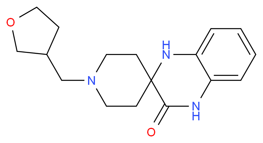 1-(tetrahydro-3-furanylmethyl)-1',4'-dihydro-3'H-spiro[piperidine-4,2'-quinoxalin]-3'-one_Molecular_structure_CAS_)