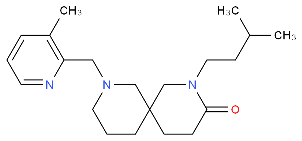 2-(3-methylbutyl)-8-[(3-methyl-2-pyridinyl)methyl]-2,8-diazaspiro[5.5]undecan-3-one_Molecular_structure_CAS_)