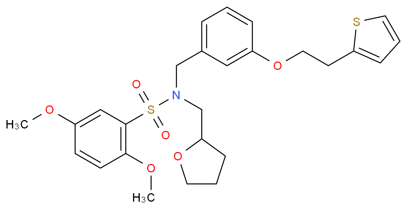 2,5-dimethoxy-N-(tetrahydro-2-furanylmethyl)-N-{3-[2-(2-thienyl)ethoxy]benzyl}benzenesulfonamide_Molecular_structure_CAS_)