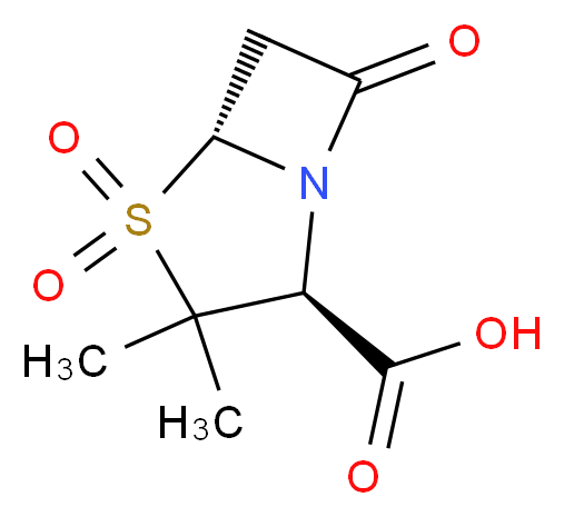 (2S,5R)-3,3-dimethyl-4,4,7-trioxo-4$l^{6}-thia-1-azabicyclo[3.2.0]heptane-2-carboxylic acid_Molecular_structure_CAS_)