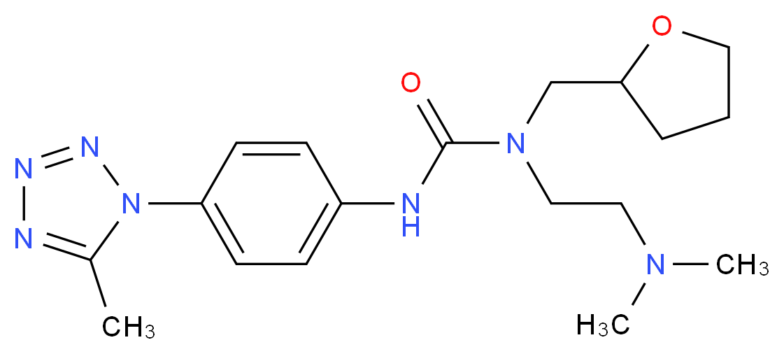 N-[2-(dimethylamino)ethyl]-N'-[4-(5-methyl-1H-tetrazol-1-yl)phenyl]-N-(tetrahydrofuran-2-ylmethyl)urea_Molecular_structure_CAS_)