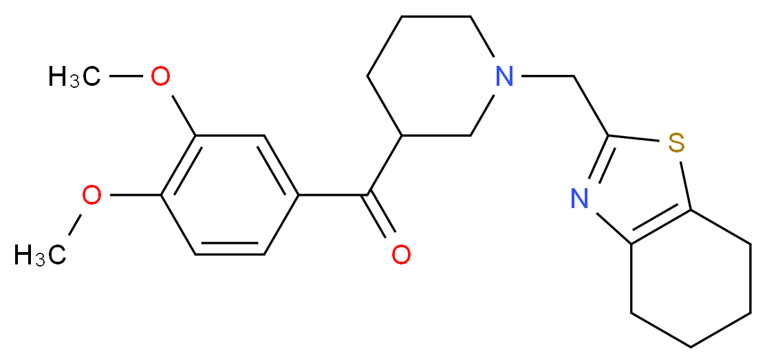 (3,4-dimethoxyphenyl)[1-(4,5,6,7-tetrahydro-1,3-benzothiazol-2-ylmethyl)-3-piperidinyl]methanone_Molecular_structure_CAS_)