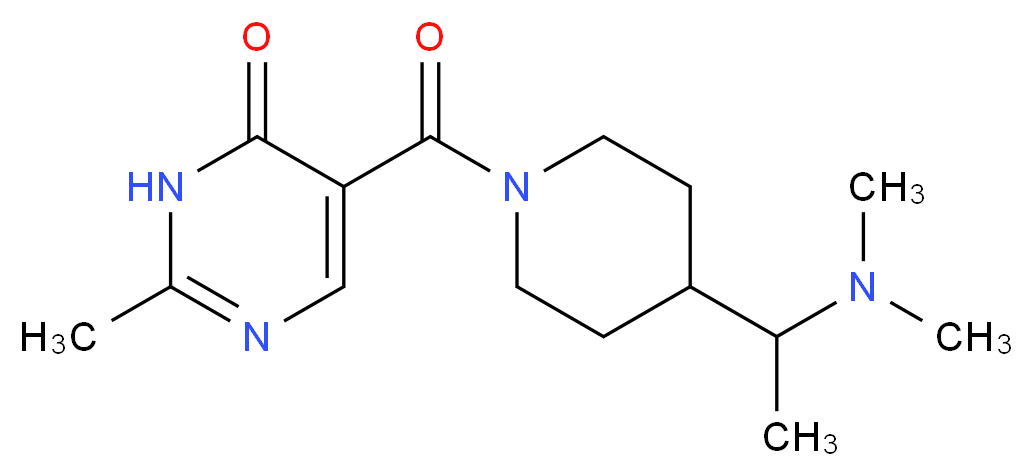 5-({4-[1-(dimethylamino)ethyl]-1-piperidinyl}carbonyl)-2-methyl-4(3H)-pyrimidinone_Molecular_structure_CAS_)