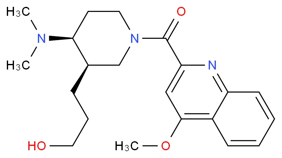 3-{(3R*,4S*)-4-(dimethylamino)-1-[(4-methoxyquinolin-2-yl)carbonyl]piperidin-3-yl}propan-1-ol_Molecular_structure_CAS_)