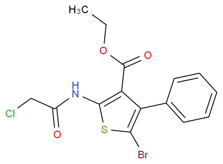 5-Bromo-2-(2-chloro-acetylamino)-4-phenyl-thiophene-3-carboxylic acid ethyl ester_Molecular_structure_CAS_)