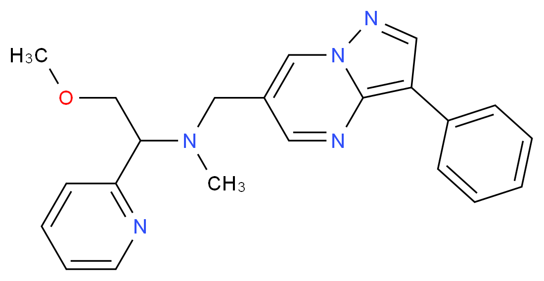 (2-methoxy-1-pyridin-2-ylethyl)methyl[(3-phenylpyrazolo[1,5-a]pyrimidin-6-yl)methyl]amine_Molecular_structure_CAS_)