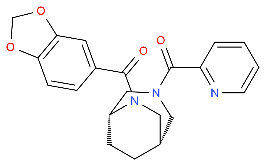(1S*,5R*)-6-(1,3-benzodioxol-5-ylcarbonyl)-3-(pyridin-2-ylcarbonyl)-3,6-diazabicyclo[3.2.2]nonane_Molecular_structure_CAS_)