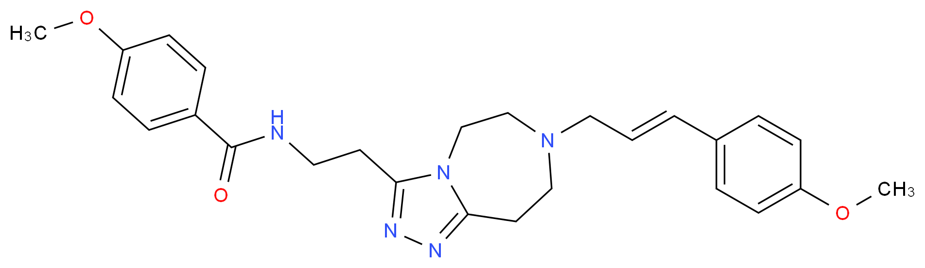 4-methoxy-N-(2-{7-[(2E)-3-(4-methoxyphenyl)-2-propen-1-yl]-6,7,8,9-tetrahydro-5H-[1,2,4]triazolo[4,3-d][1,4]diazepin-3-yl}ethyl)benzamide_Molecular_structure_CAS_)