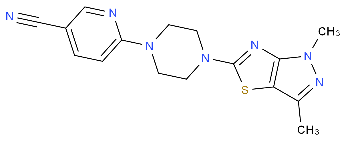 6-[4-(1,3-dimethyl-1H-pyrazolo[3,4-d][1,3]thiazol-5-yl)piperazin-1-yl]nicotinonitrile_Molecular_structure_CAS_)