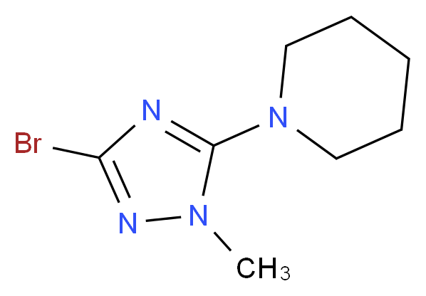 1-(3-bromo-1-methyl-1H-1,2,4-triazol-5-yl)piperidine_Molecular_structure_CAS_)