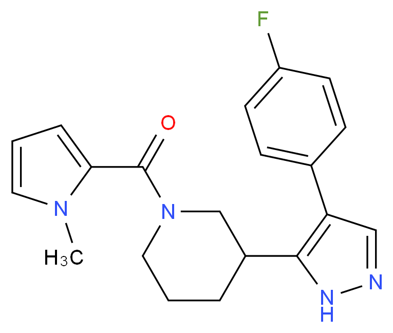 3-[4-(4-fluorophenyl)-1H-pyrazol-5-yl]-1-[(1-methyl-1H-pyrrol-2-yl)carbonyl]piperidine_Molecular_structure_CAS_)