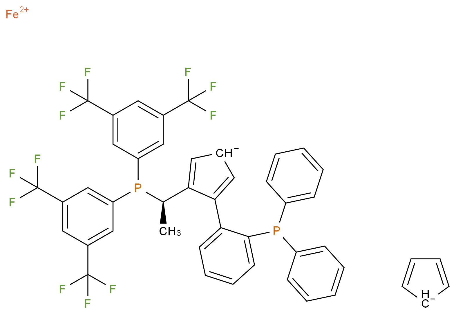 (S)-1-{(SP)-2-[2-(Diphenylphosphino)phenyl]ferrocenyl}ethylbis[3,5-bis-(trifluoromethyl)phenyl]phosphine_Molecular_structure_CAS_849925-17-3)