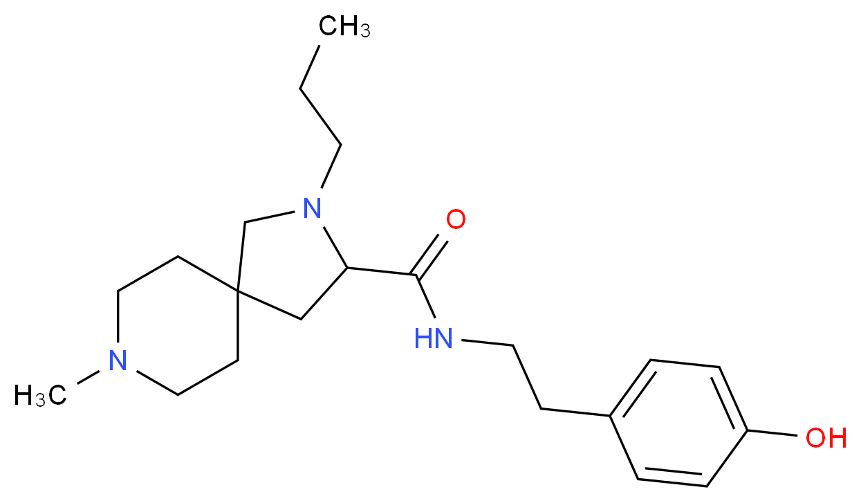 N-[2-(4-hydroxyphenyl)ethyl]-8-methyl-2-propyl-2,8-diazaspiro[4.5]decane-3-carboxamide_Molecular_structure_CAS_)