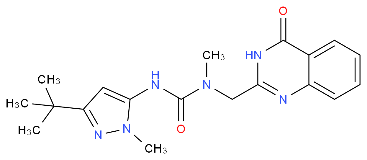 N'-(3-tert-butyl-1-methyl-1H-pyrazol-5-yl)-N-methyl-N-[(4-oxo-3,4-dihydroquinazolin-2-yl)methyl]urea_Molecular_structure_CAS_)