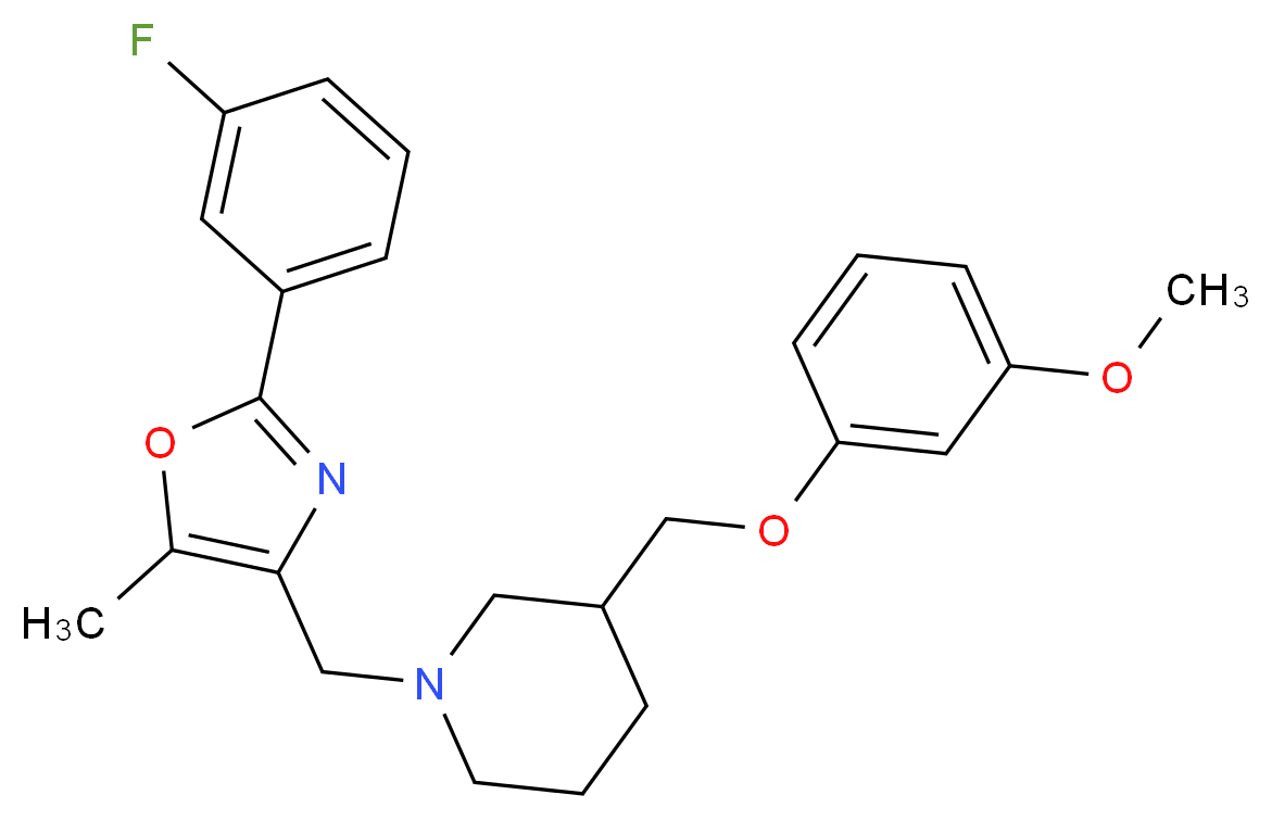 1-{[2-(3-fluorophenyl)-5-methyl-1,3-oxazol-4-yl]methyl}-3-[(3-methoxyphenoxy)methyl]piperidine_Molecular_structure_CAS_)