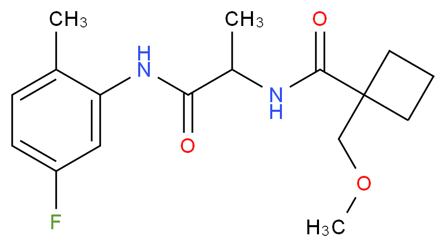 N-{2-[(5-fluoro-2-methylphenyl)amino]-1-methyl-2-oxoethyl}-1-(methoxymethyl)cyclobutanecarboxamide_Molecular_structure_CAS_)