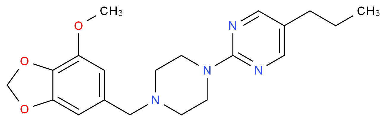 2-{4-[(7-methoxy-1,3-benzodioxol-5-yl)methyl]piperazin-1-yl}-5-propylpyrimidine_Molecular_structure_CAS_)