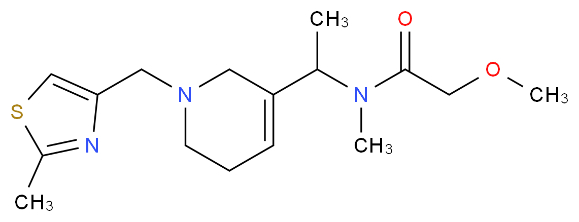 2-methoxy-N-methyl-N-(1-{1-[(2-methyl-1,3-thiazol-4-yl)methyl]-1,2,5,6-tetrahydropyridin-3-yl}ethyl)acetamide_Molecular_structure_CAS_)