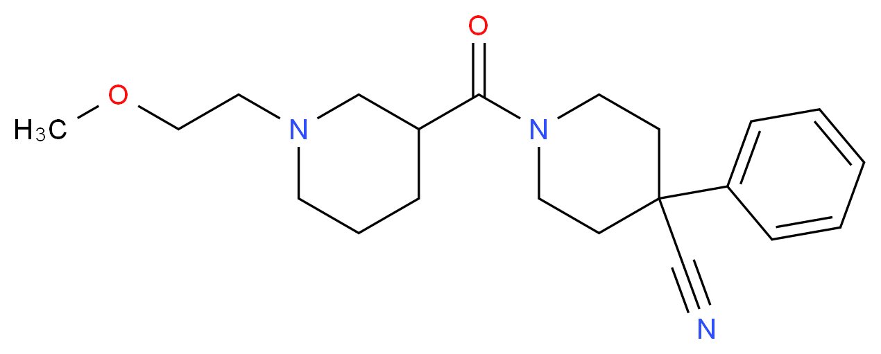 1-{[1-(2-methoxyethyl)piperidin-3-yl]carbonyl}-4-phenylpiperidine-4-carbonitrile_Molecular_structure_CAS_)