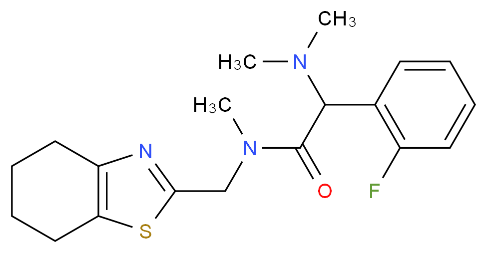 2-(dimethylamino)-2-(2-fluorophenyl)-N-methyl-N-(4,5,6,7-tetrahydro-1,3-benzothiazol-2-ylmethyl)acetamide_Molecular_structure_CAS_)