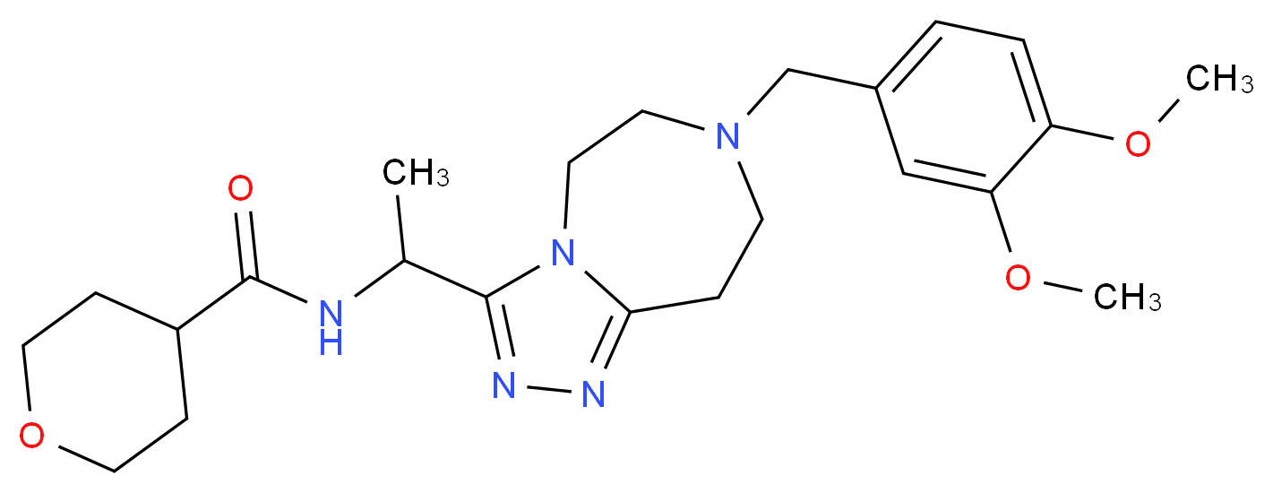 N-{1-[7-(3,4-dimethoxybenzyl)-6,7,8,9-tetrahydro-5H-[1,2,4]triazolo[4,3-d][1,4]diazepin-3-yl]ethyl}tetrahydro-2H-pyran-4-carboxamide_Molecular_structure_CAS_)