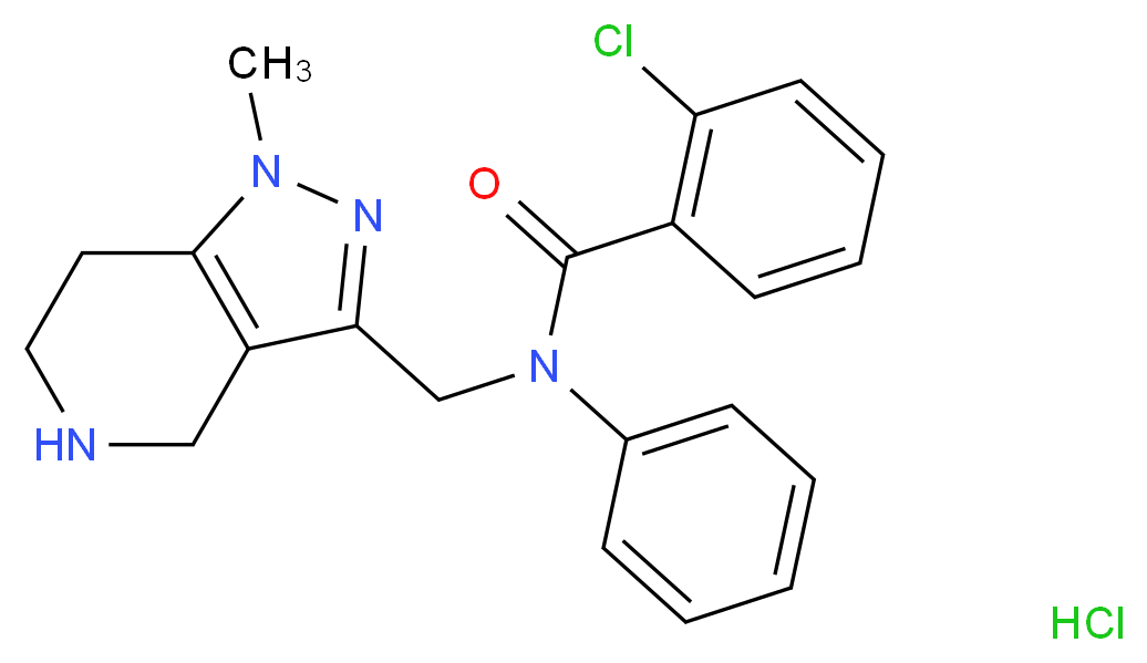2-Chloro-N-[(1-methyl-4,5,6,7-tetrahydro-1H-pyrazolo-[4,3-c]pyridin-3-yl)methyl]-N-phenylbenzamide hydrochloride_Molecular_structure_CAS_)