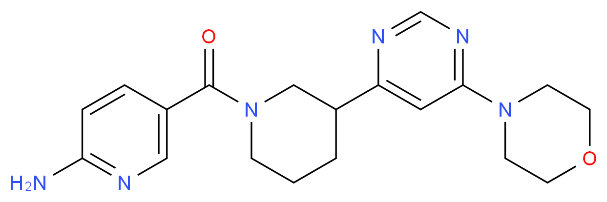 5-({3-[6-(4-morpholinyl)-4-pyrimidinyl]-1-piperidinyl}carbonyl)-2-pyridinamine_Molecular_structure_CAS_)