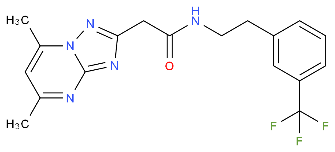 2-(5,7-dimethyl[1,2,4]triazolo[1,5-a]pyrimidin-2-yl)-N-{2-[3-(trifluoromethyl)phenyl]ethyl}acetamide_Molecular_structure_CAS_)