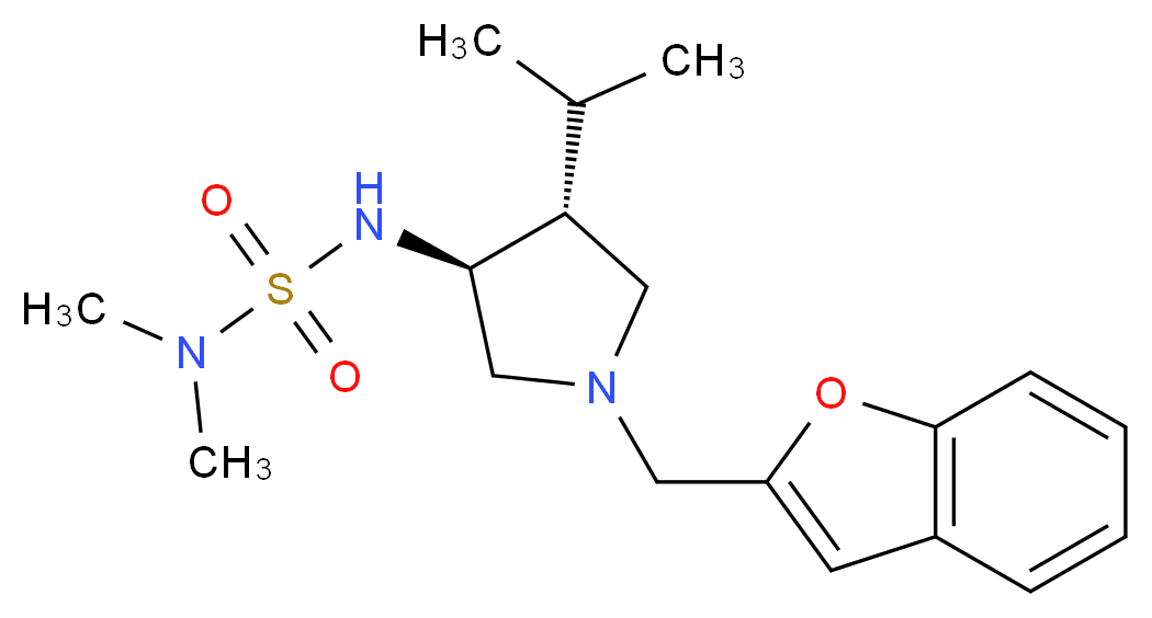 N'-[(3S*,4R*)-1-(1-benzofuran-2-ylmethyl)-4-isopropylpyrrolidin-3-yl]-N,N-dimethylsulfamide_Molecular_structure_CAS_)