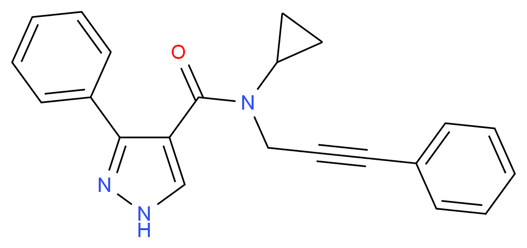 N-cyclopropyl-3-phenyl-N-(3-phenylprop-2-yn-1-yl)-1H-pyrazole-4-carboxamide_Molecular_structure_CAS_)