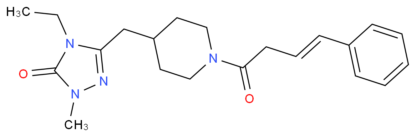 4-ethyl-2-methyl-5-({1-[(3E)-4-phenylbut-3-enoyl]piperidin-4-yl}methyl)-2,4-dihydro-3H-1,2,4-triazol-3-one_Molecular_structure_CAS_)