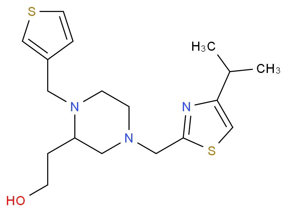 2-[4-[(4-isopropyl-1,3-thiazol-2-yl)methyl]-1-(3-thienylmethyl)-2-piperazinyl]ethanol_Molecular_structure_CAS_)