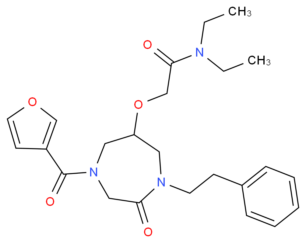 N,N-diethyl-2-{[4-(3-furoyl)-2-oxo-1-(2-phenylethyl)-1,4-diazepan-6-yl]oxy}acetamide_Molecular_structure_CAS_)