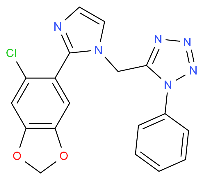 5-{[2-(6-chloro-1,3-benzodioxol-5-yl)-1H-imidazol-1-yl]methyl}-1-phenyl-1H-tetrazole_Molecular_structure_CAS_)