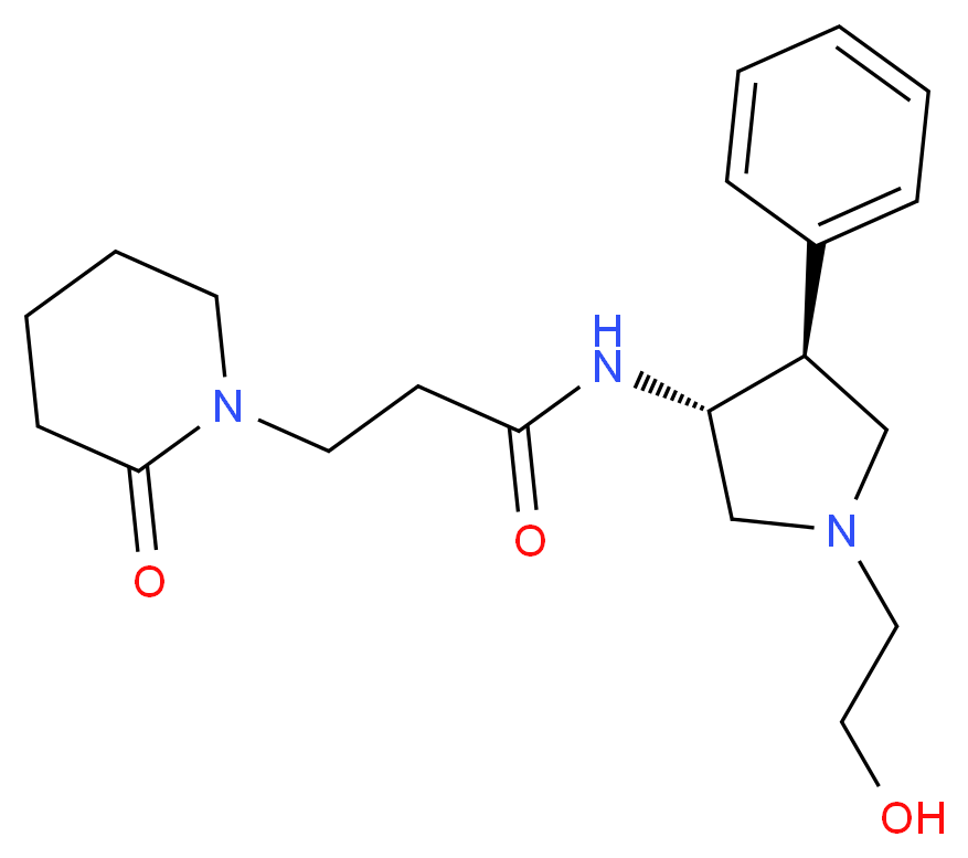 N-[(3R*,4S*)-1-(2-hydroxyethyl)-4-phenyl-3-pyrrolidinyl]-3-(2-oxo-1-piperidinyl)propanamide_Molecular_structure_CAS_)