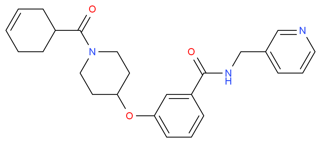 3-{[1-(3-cyclohexen-1-ylcarbonyl)-4-piperidinyl]oxy}-N-(3-pyridinylmethyl)benzamide_Molecular_structure_CAS_)