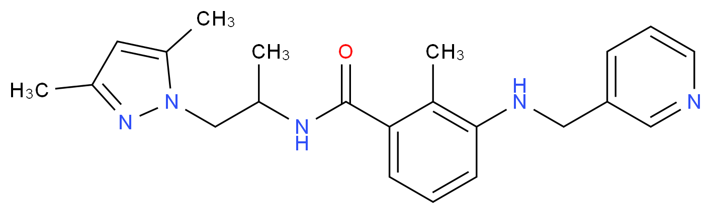N-[2-(3,5-dimethyl-1H-pyrazol-1-yl)-1-methylethyl]-2-methyl-3-[(pyridin-3-ylmethyl)amino]benzamide_Molecular_structure_CAS_)