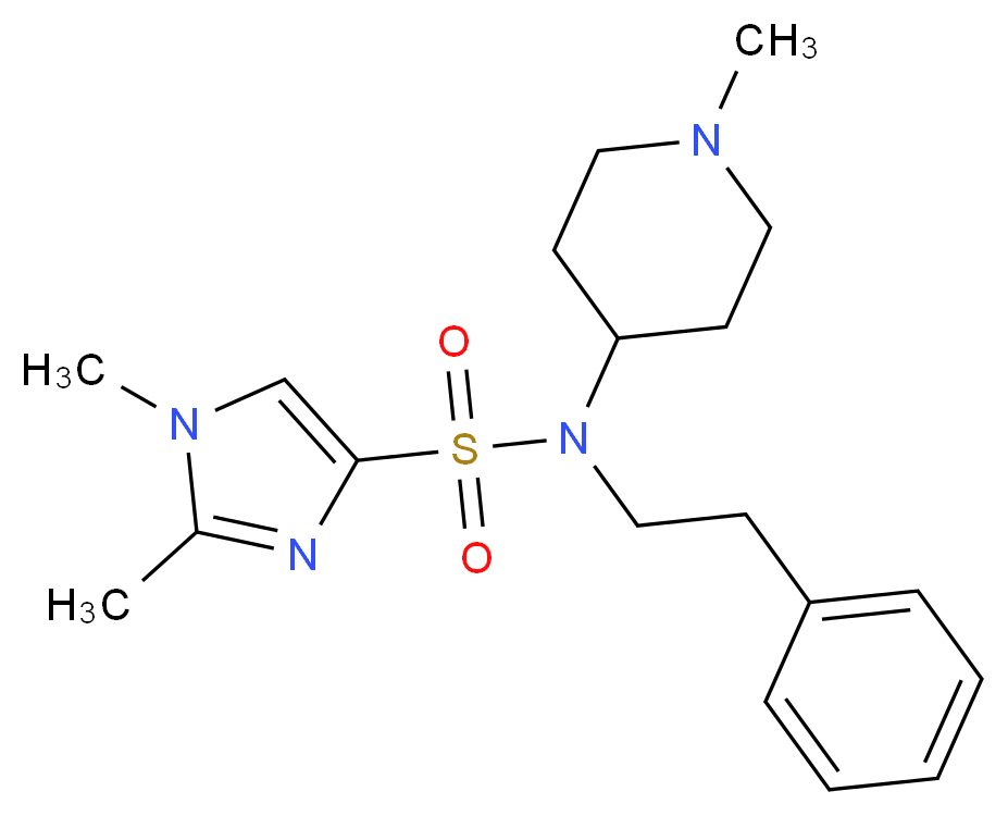 1,2-dimethyl-N-(1-methyl-4-piperidinyl)-N-(2-phenylethyl)-1H-imidazole-4-sulfonamide_Molecular_structure_CAS_)