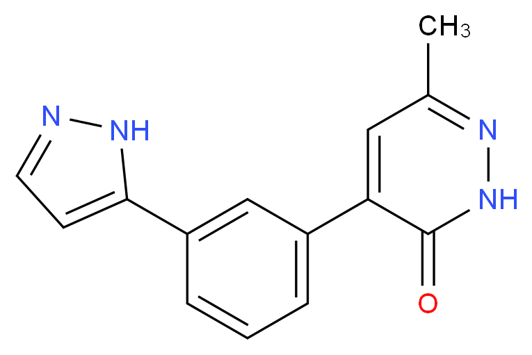 6-methyl-4-[3-(1H-pyrazol-5-yl)phenyl]pyridazin-3(2H)-one_Molecular_structure_CAS_)
