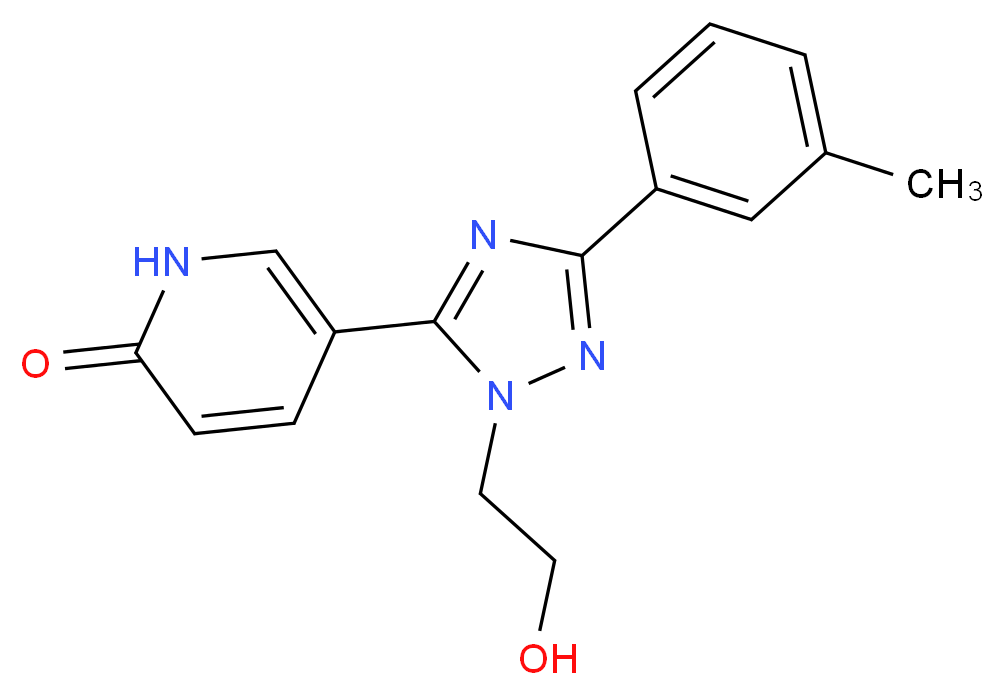 5-[1-(2-hydroxyethyl)-3-(3-methylphenyl)-1H-1,2,4-triazol-5-yl]pyridin-2(1H)-one_Molecular_structure_CAS_)