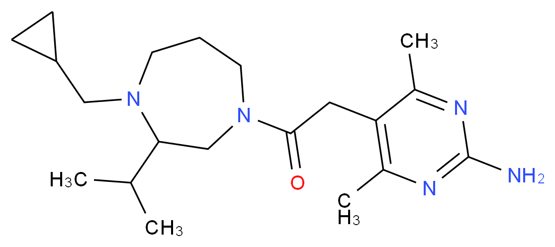 5-{2-[4-(cyclopropylmethyl)-3-isopropyl-1,4-diazepan-1-yl]-2-oxoethyl}-4,6-dimethyl-2-pyrimidinamine_Molecular_structure_CAS_)